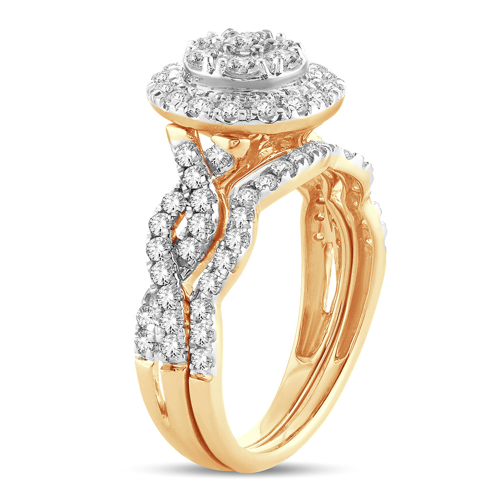 14K Yellow Gold 1.0CT Lab Diamond Womens Bridal Ring