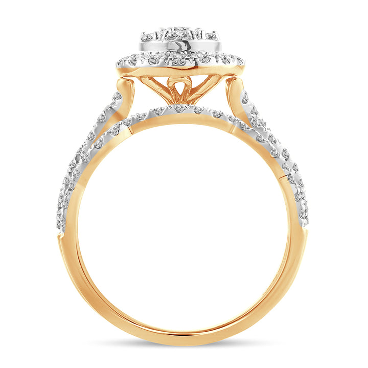 14K Yellow Gold 1.0CT Lab Diamond Womens Bridal Ring
