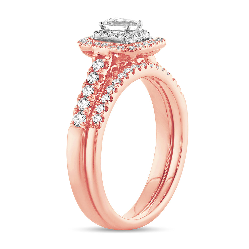 Delicate 14k Rose Gold 0.62CT Lab Diamond Ring