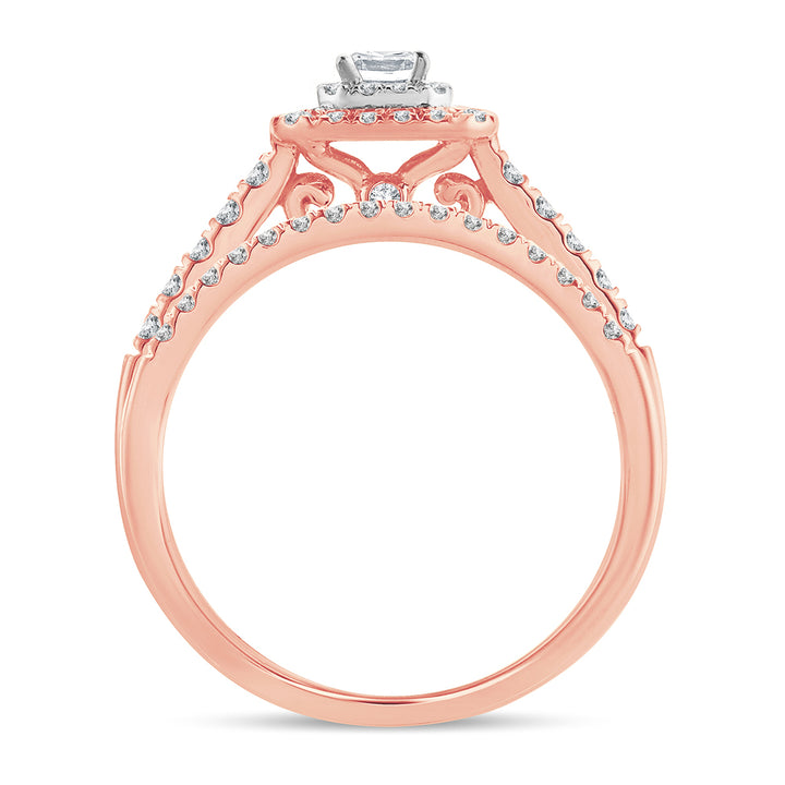 Delicate 14k Rose Gold 0.62CT Lab Diamond Ring