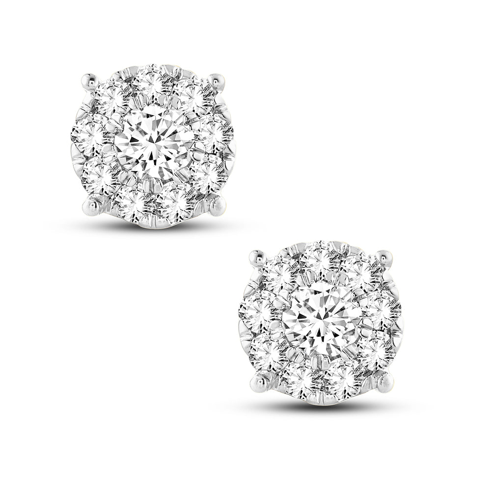 14k Yellow Gold Lab Diamond Stud Earrings - 1CT Brilliance