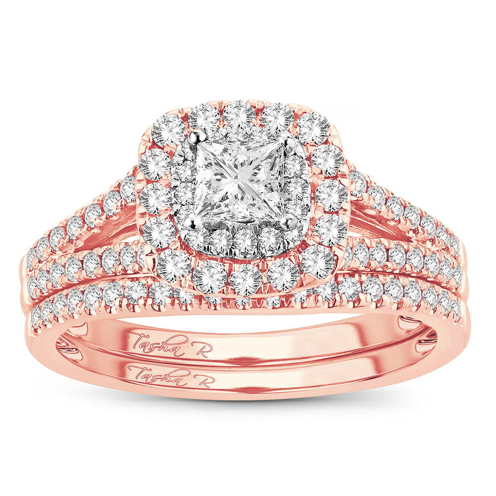 Romantic 14k Rose Gold Lab Diamond Bridal Ring (1CT)