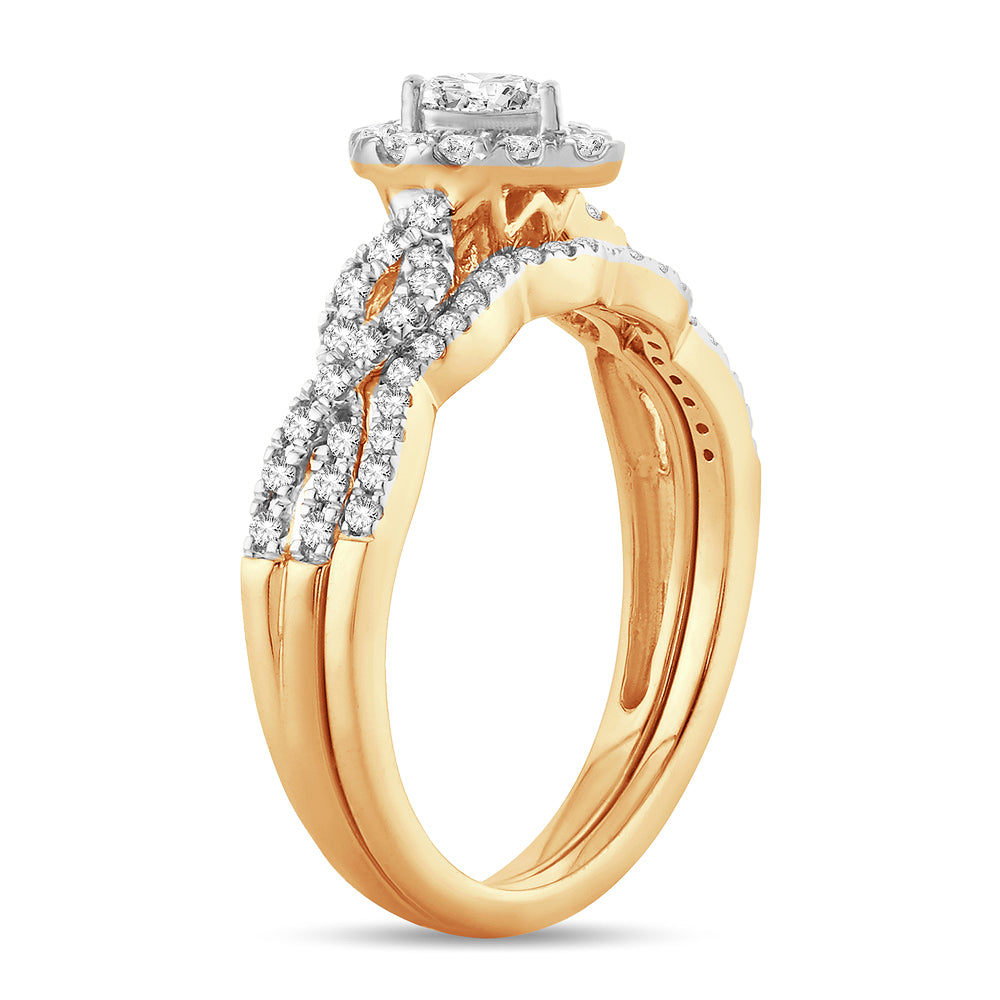 Luminous 14k Yellow Gold Lab Diamond Engagement Ring (0.64CT)