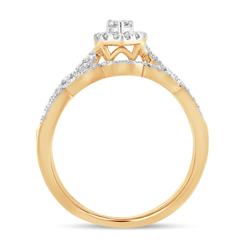 Luminous 14k Yellow Gold Lab Diamond Engagement Ring (0.64CT)