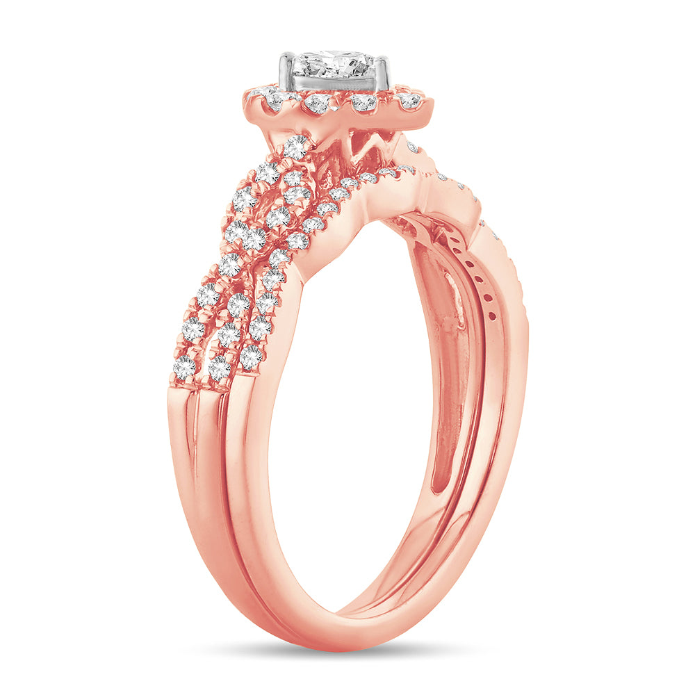 Delicate 14k Rose Gold 0.64CT Lab Diamond Ring