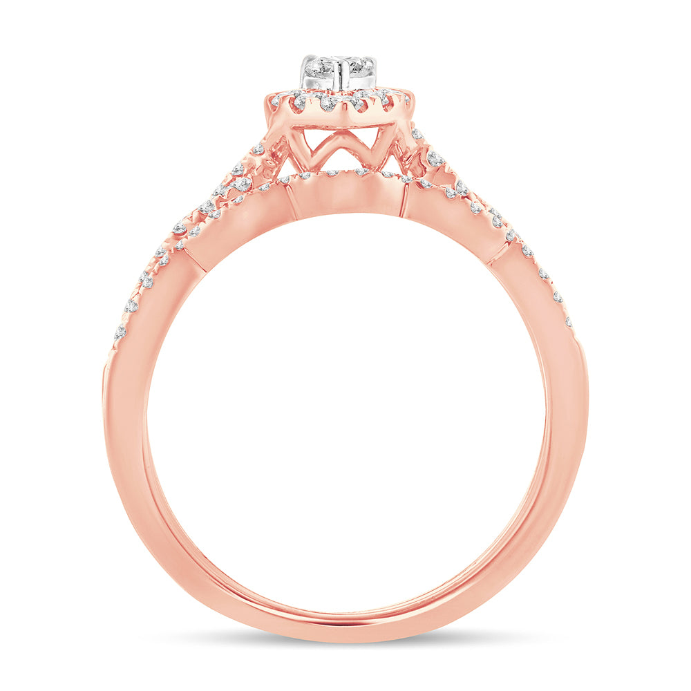 Delicate 14k Rose Gold 0.64CT Lab Diamond Ring