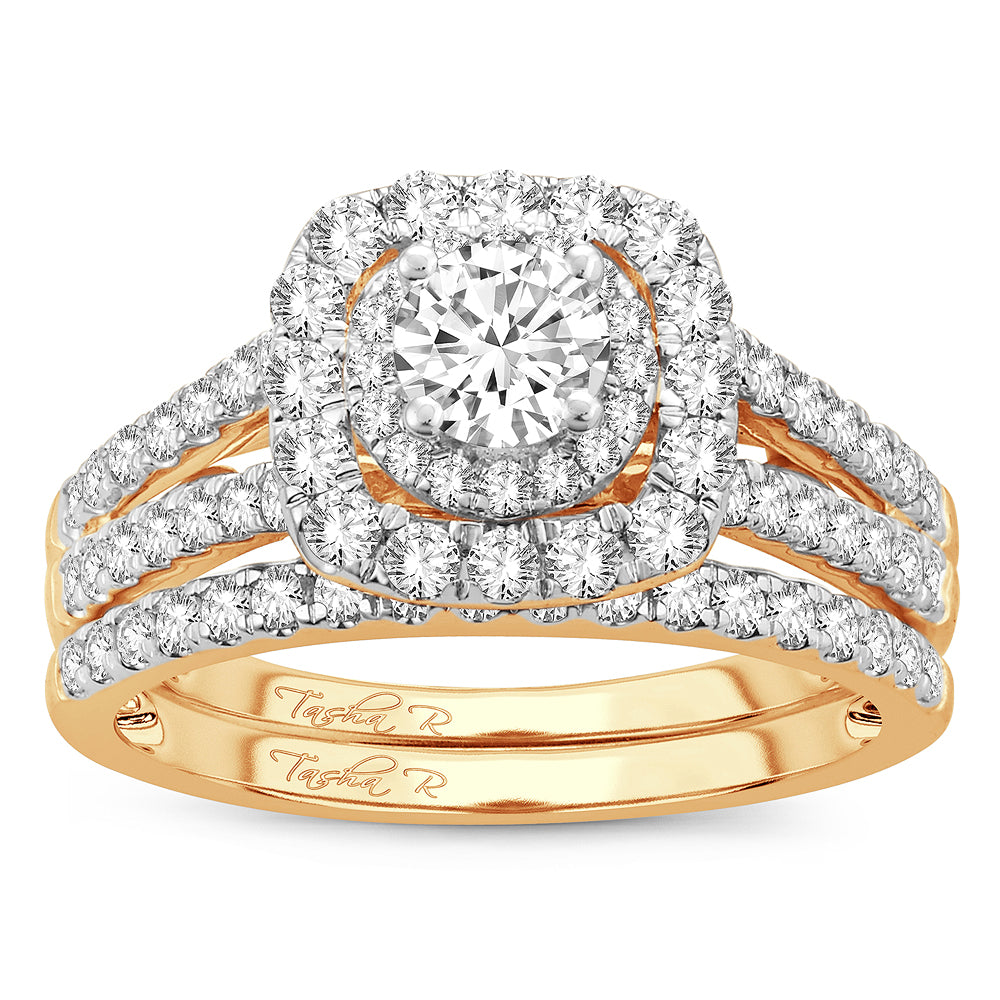 14K Yellow Gold 1.40CT Lab-Grown Diamond Bridal Ring