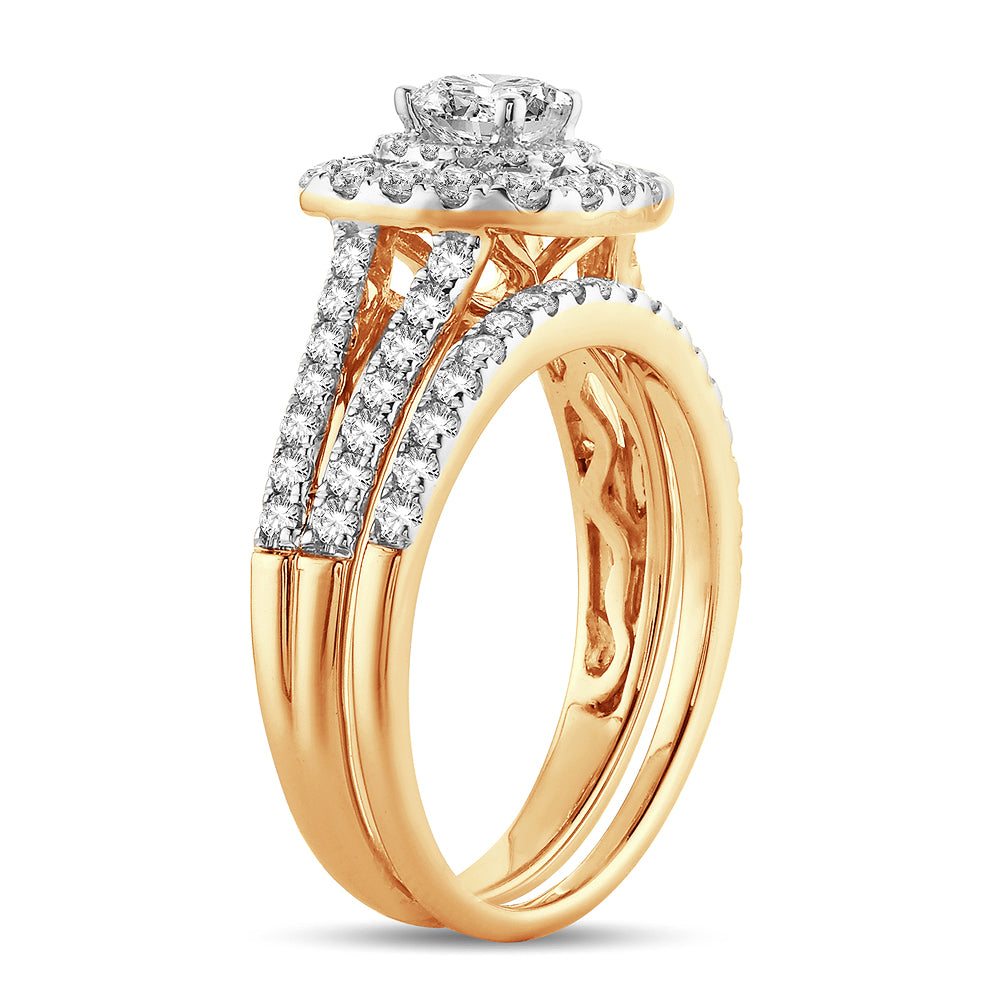 14K Yellow Gold 1.40CT Lab-Grown Diamond Bridal Ring