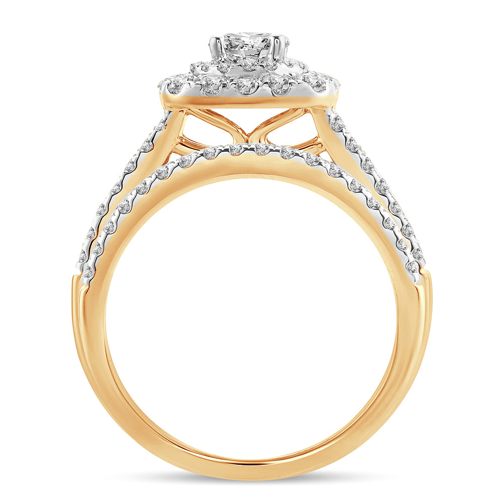 14K Yellow Gold 1.40CT Lab-Grown Diamond Bridal Ring