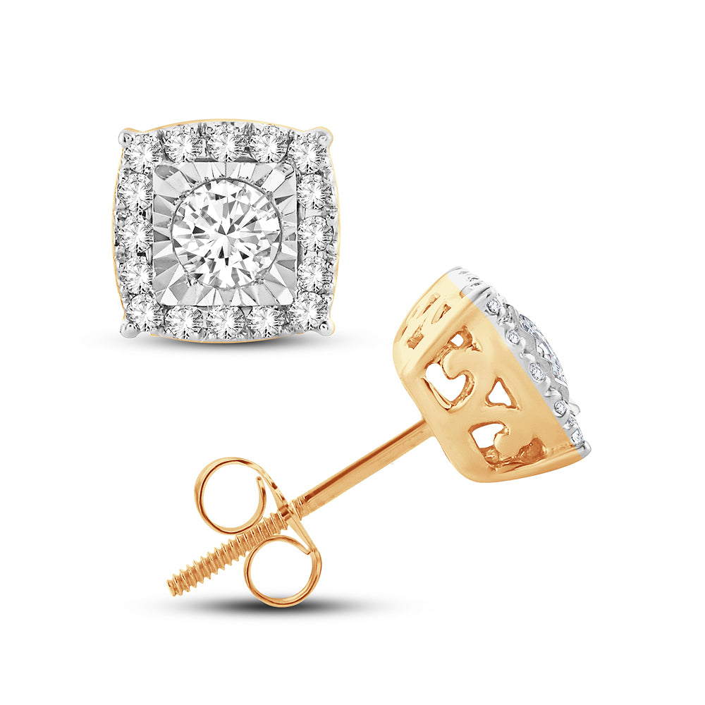 Brilliant 14k Yellow Gold Lab Diamond Stud Earrings 0.50CT