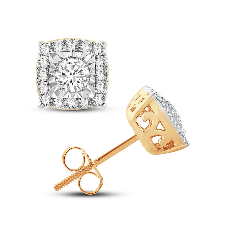 Brilliant 14k Yellow Gold Lab Diamond Stud Earrings 0.50CT