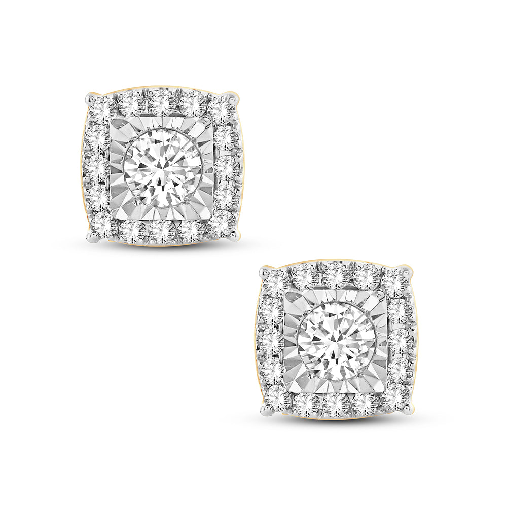 Brilliant 14k Yellow Gold Lab Diamond Stud Earrings 0.50CT