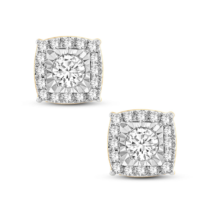 Brilliant 14k Yellow Gold Lab Diamond Stud Earrings 0.50CT