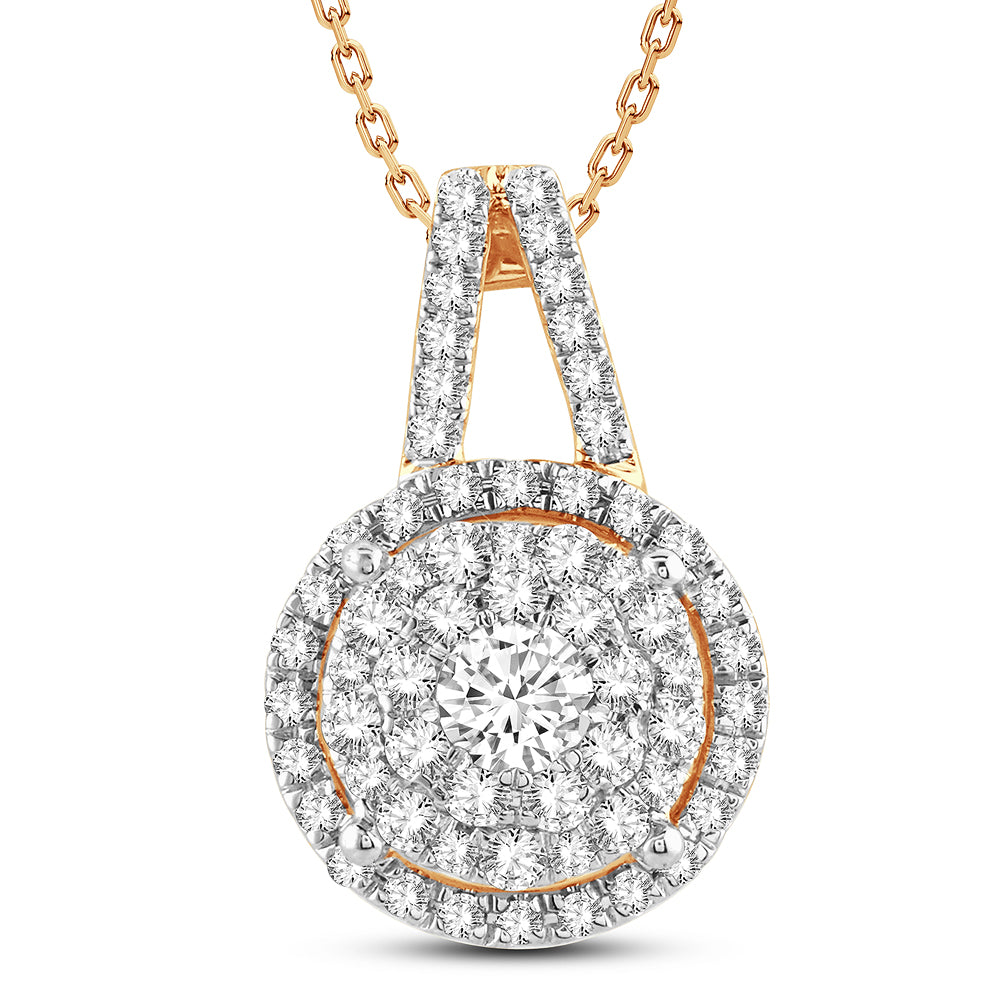 Chic 14k Rose Gold 1ct Lab Grown Diamond Pendant