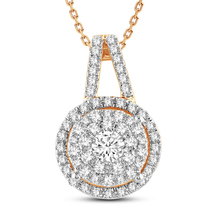 Chic 14k Rose Gold 1ct Lab Grown Diamond Pendant