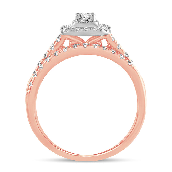 Romantic Rose Gold Lab Diamond Bridal Ring