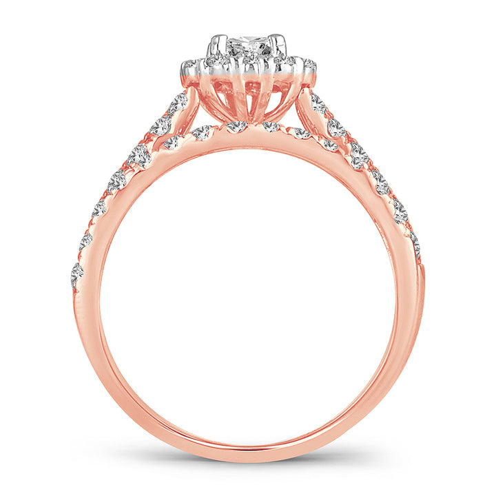Romantic 14K Yellow Gold Lab Diamond Bridal Solitaire Ring