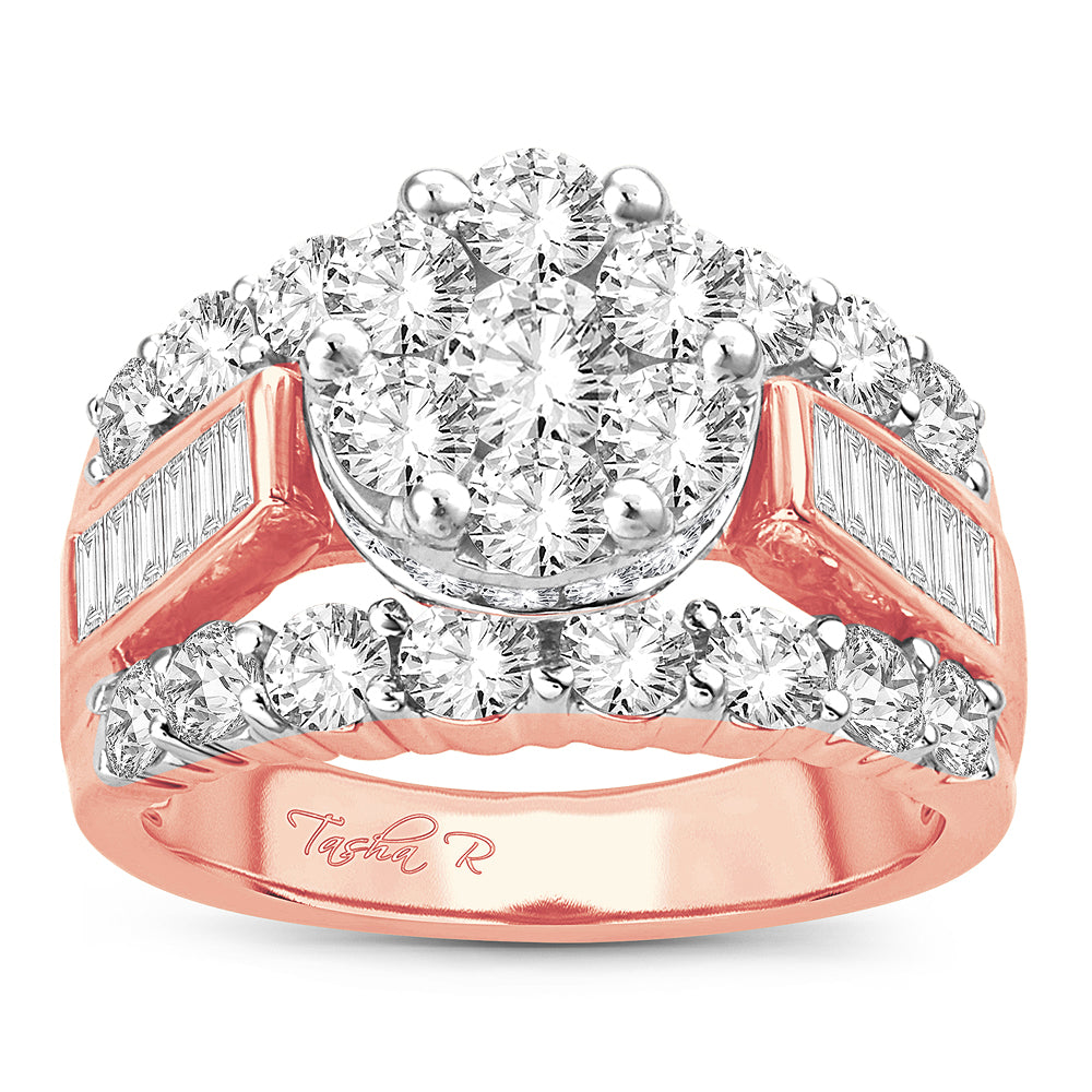 Romantic 14k Rose Gold Lab Diamond Engagement Ring 3CT