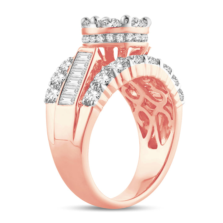 Romantic 14k Rose Gold Lab Diamond Engagement Ring 3CT