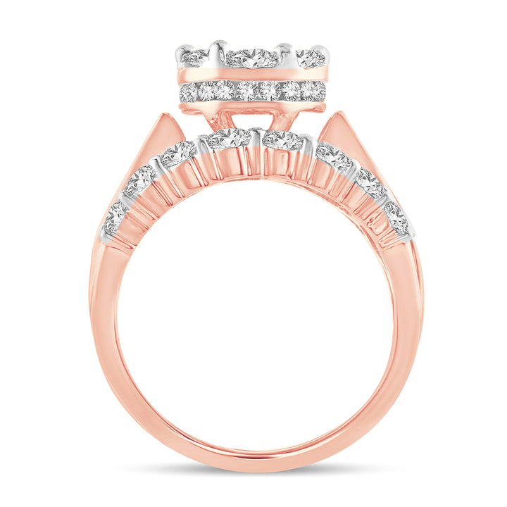 Romantic 14k Rose Gold Lab Diamond Engagement Ring 3CT