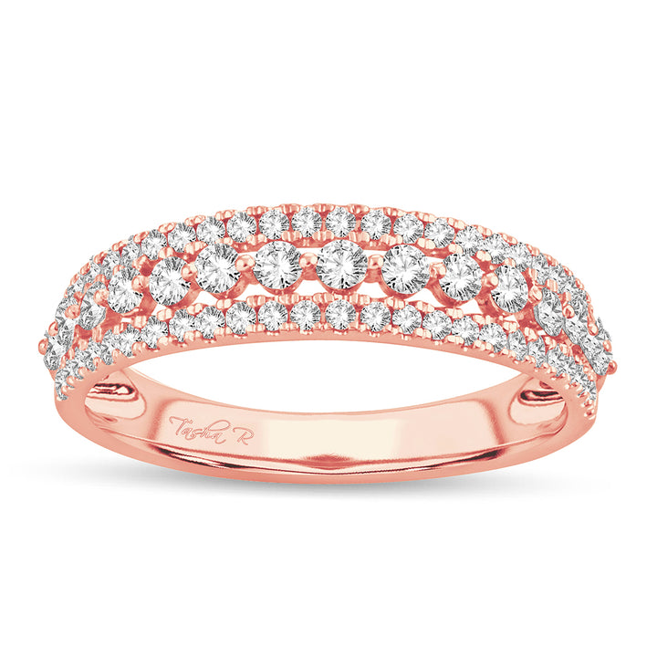 Chic 14k Rose Gold 0.50ct Lab Diamond Womens Fashion Band