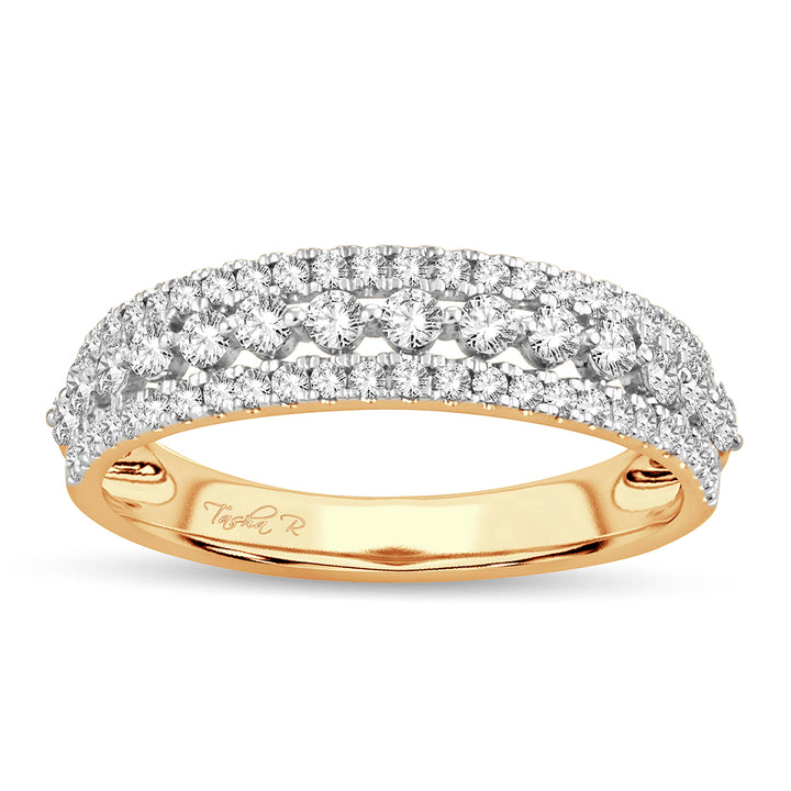 Chic 14k Yellow Gold 0.50ct Lab Diamond Womens Band