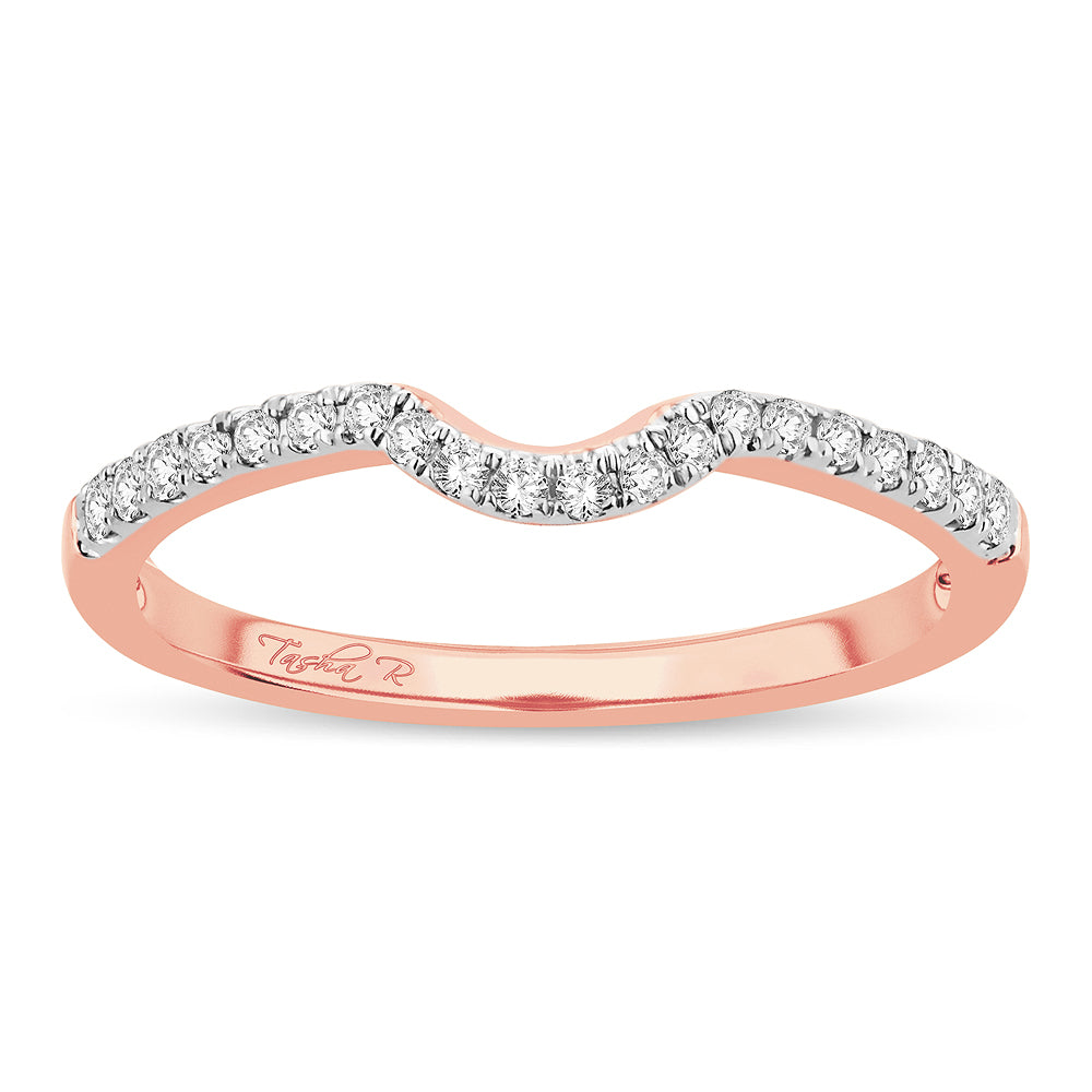 Delicate 14k Rose Gold Lab Diamond Womens Ring Enhancer