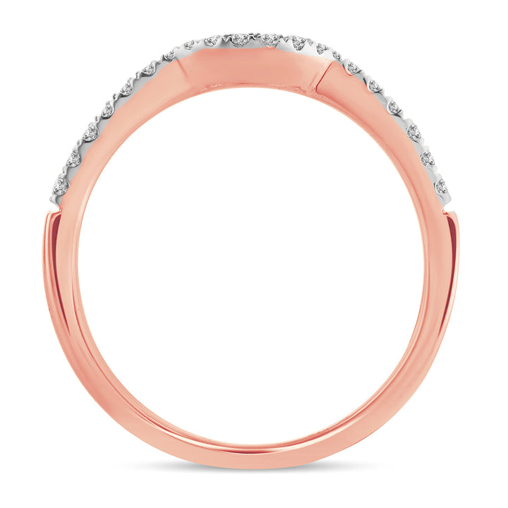 Delicate 14k Rose Gold Lab Diamond Womens Ring Enhancer