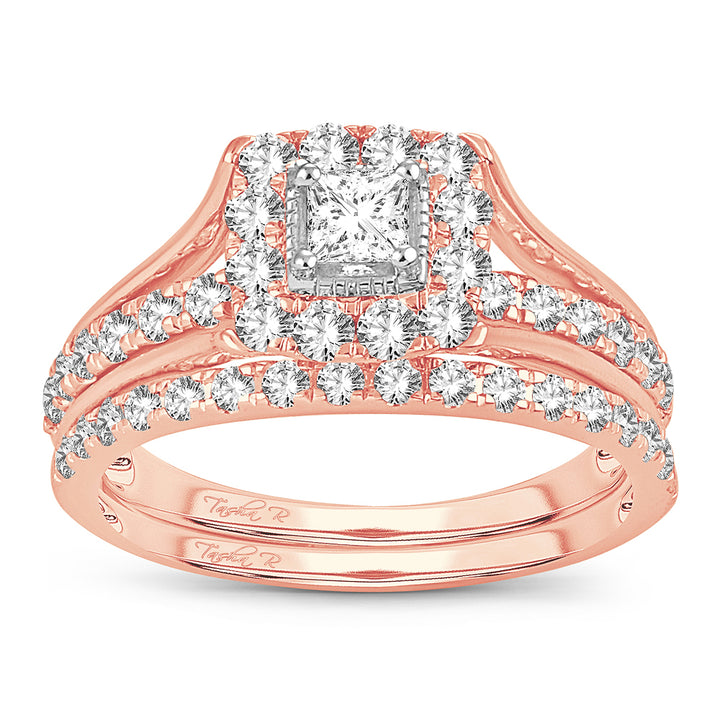 Romantic 14k Rose Gold Lab Diamond Bridal Ring (1CT)