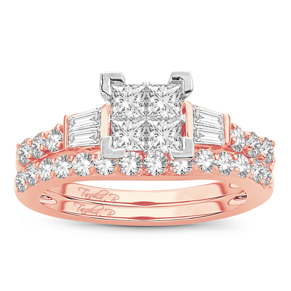 14k Rose Gold 1.50CT Lab Diamond Bridal Engagement Ring