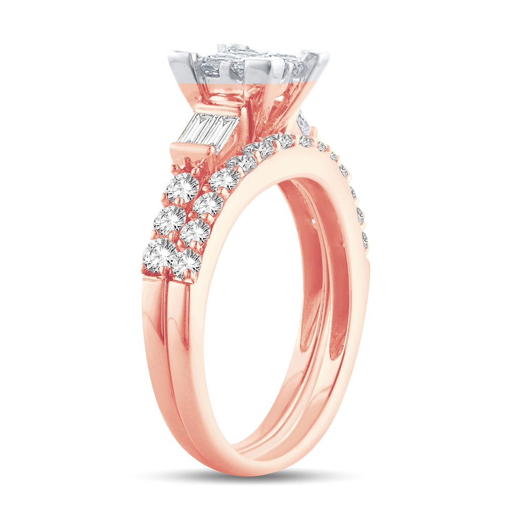 14k Rose Gold 1.50CT Lab Diamond Bridal Engagement Ring