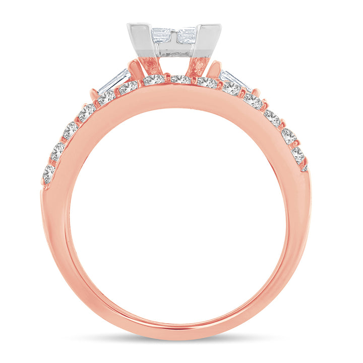 14k Rose Gold 1.50CT Lab Diamond Bridal Engagement Ring