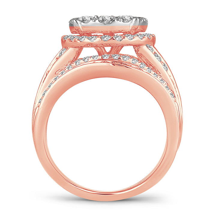 14k Rose Gold Lab Diamond Bridal Ring (2.52CT)