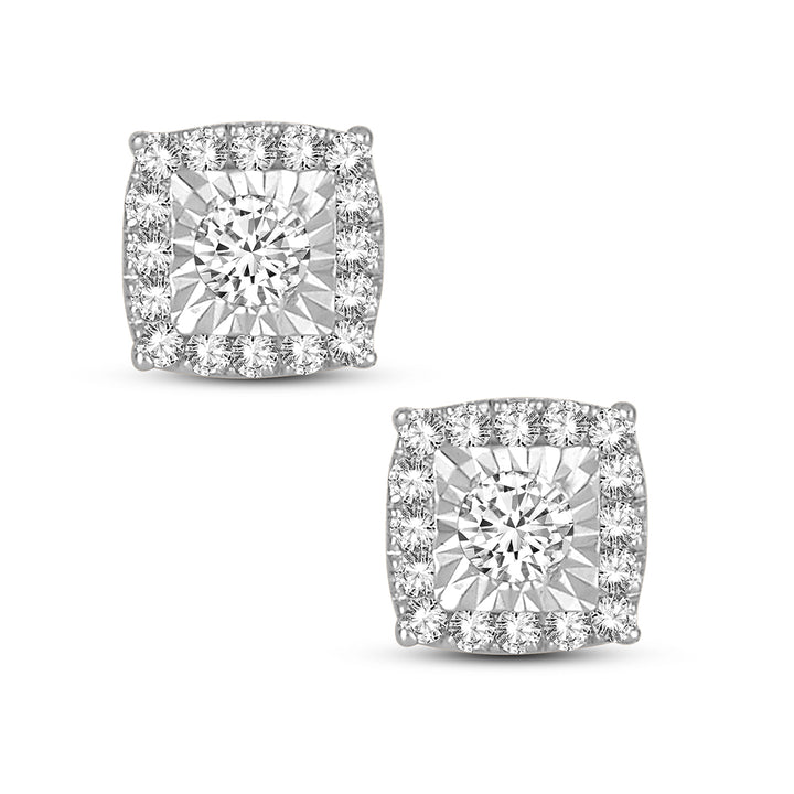 14k Yellow Gold Lab Diamond Stud Earrings for Women