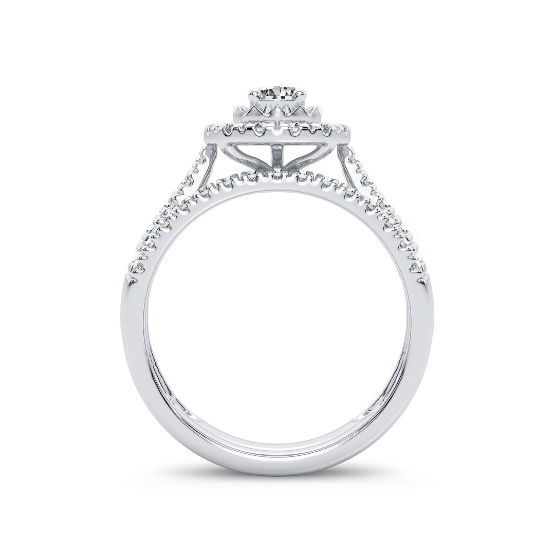 Luminous 14k White Gold Lab Diamond Bridal Ring (1.00CT)