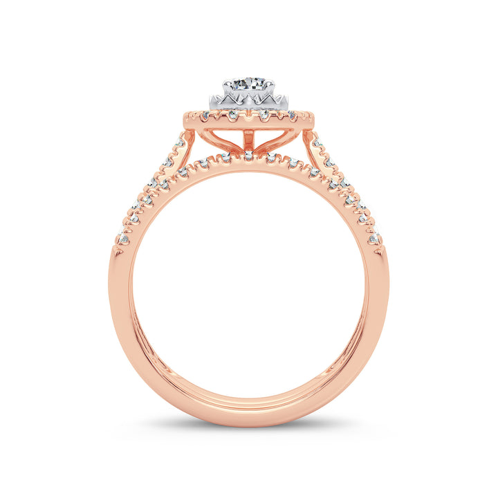 Romantic 14k Rose Gold Lab Diamond Engagement Ring