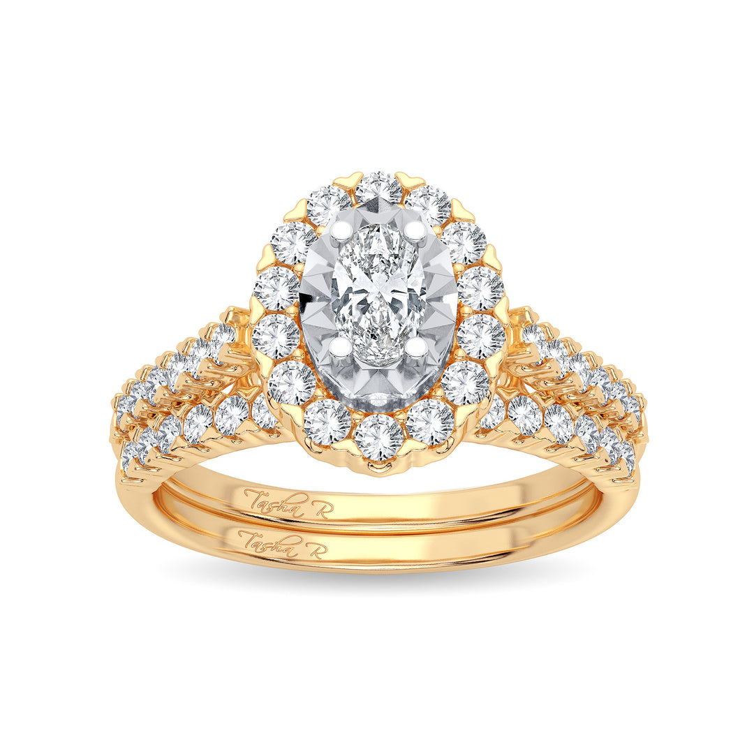Elegant 14k Yellow Gold 1.00CT Lab Diamond Engagement Ring