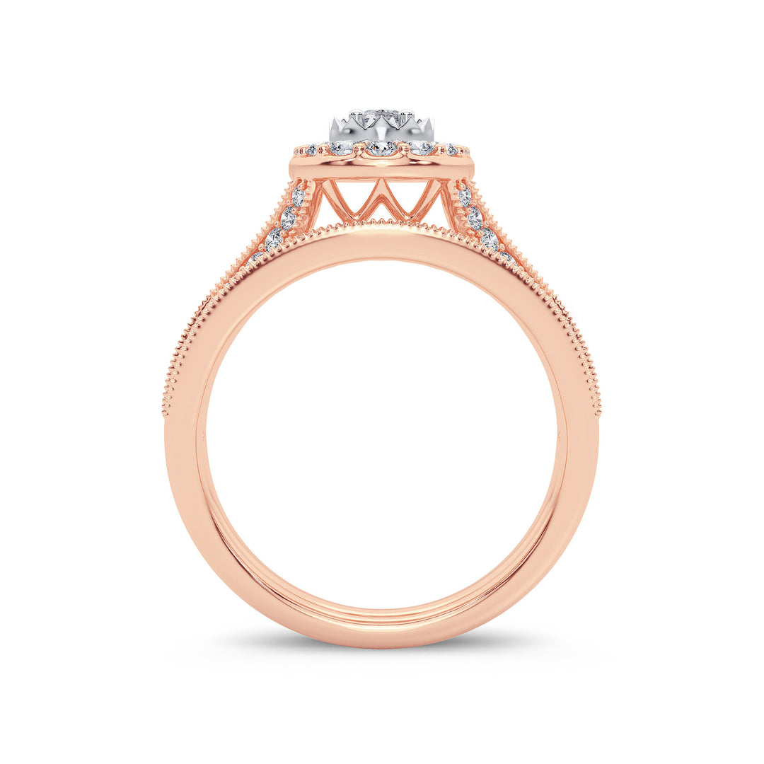 Timeless 14k Rose Gold 1CT Lab Diamond Engagement Ring