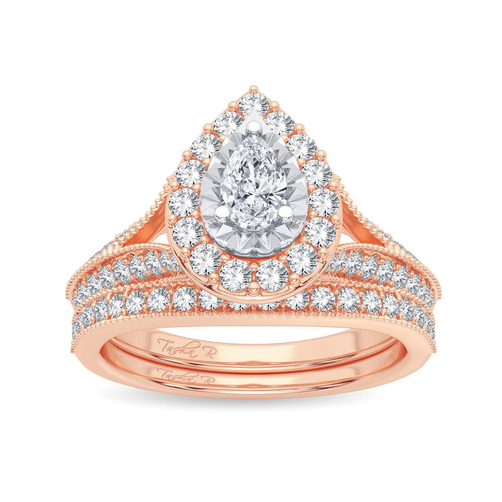 Romantic 14k Rose Gold Lab Diamond Engagement Ring (0.96CT)
