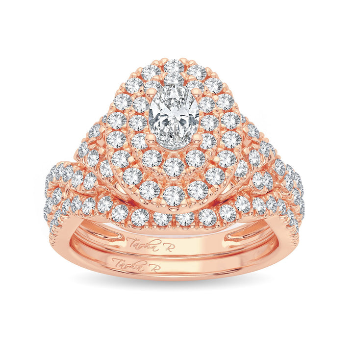Elegant 14k Rose Gold 1.82CT Lab Diamond Engagement Ring