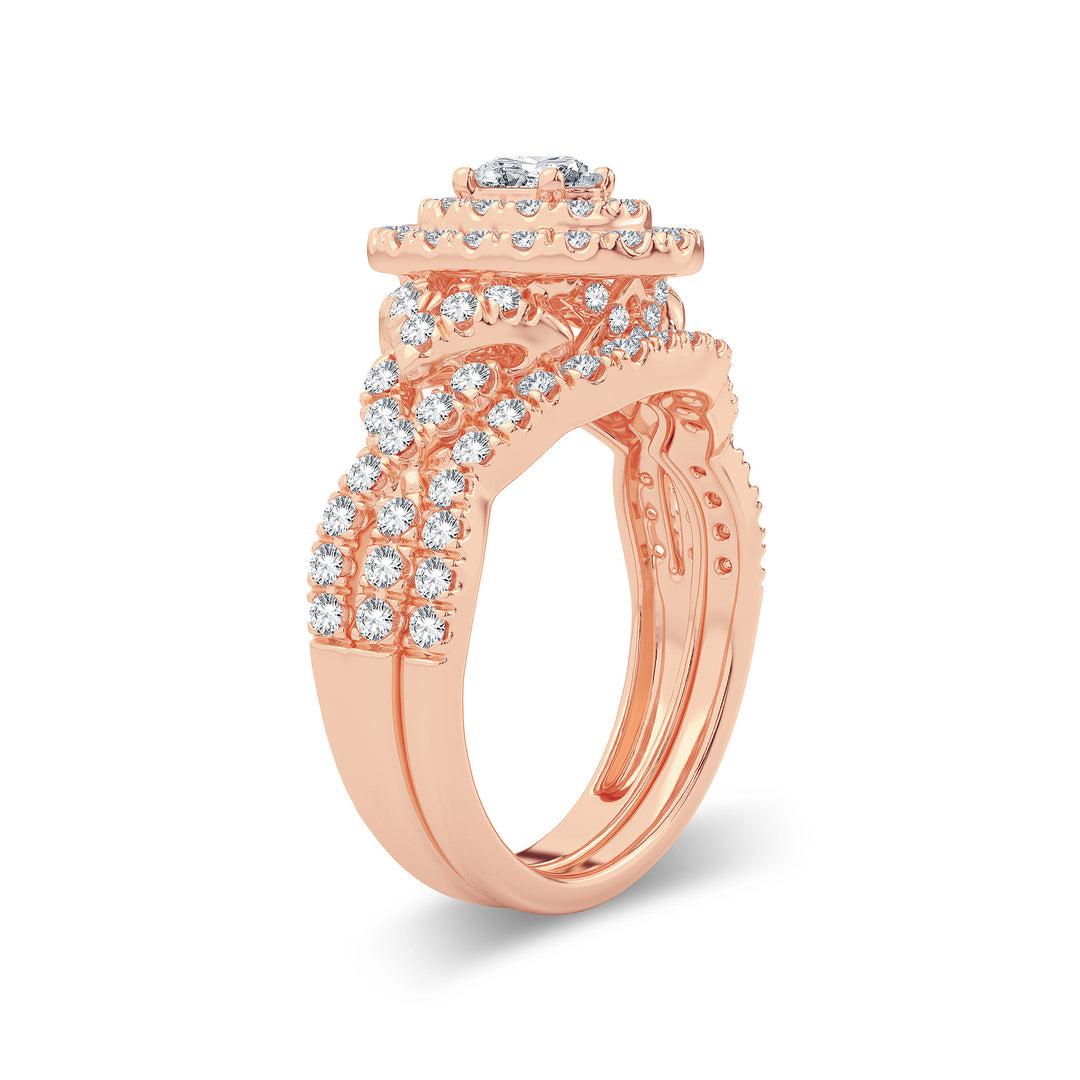 Elegant 14k Rose Gold 1.82CT Lab Diamond Engagement Ring