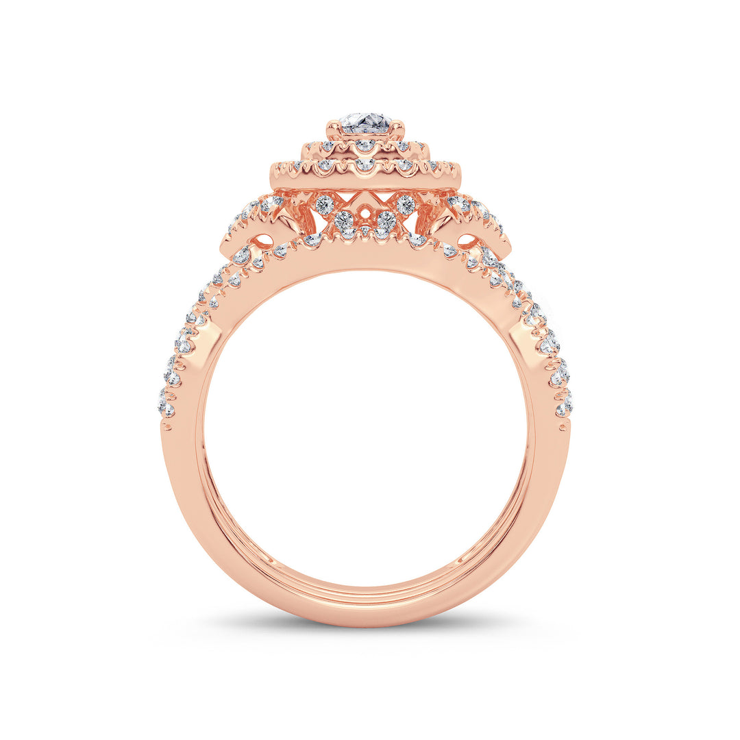 Elegant 14k Rose Gold 1.82CT Lab Diamond Engagement Ring