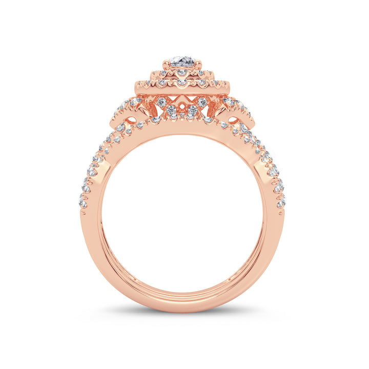 Elegant 14k Rose Gold 1.82CT Lab Diamond Engagement Ring