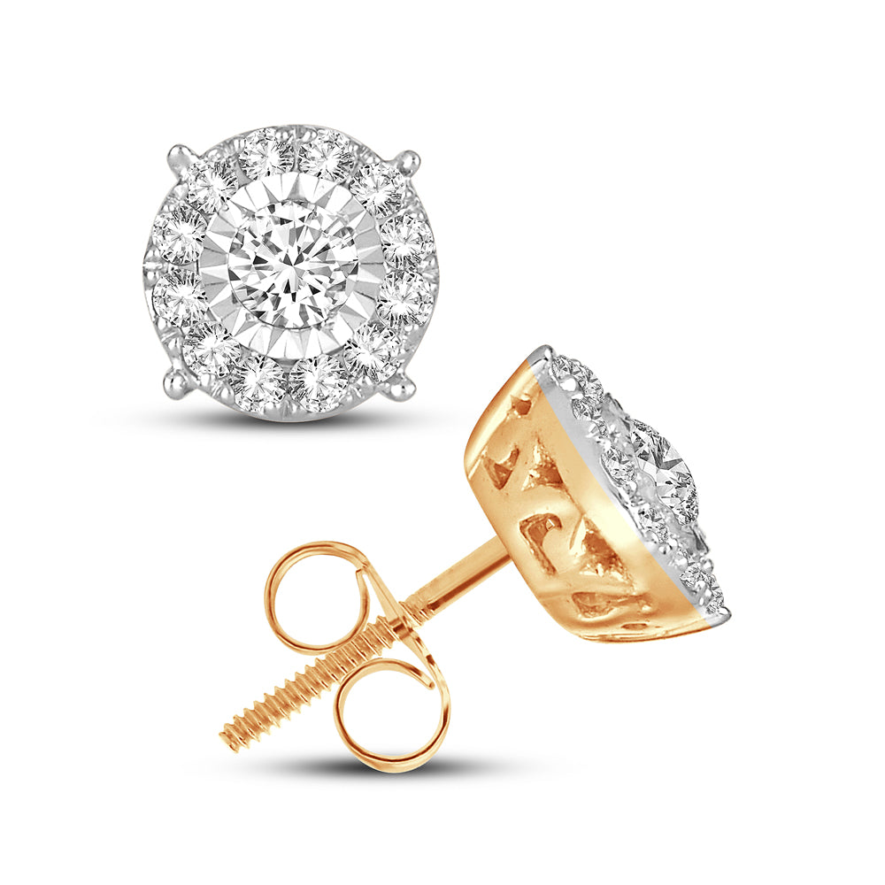 14k Yellow Gold Lab Diamond Stud Earrings (0.75CT)