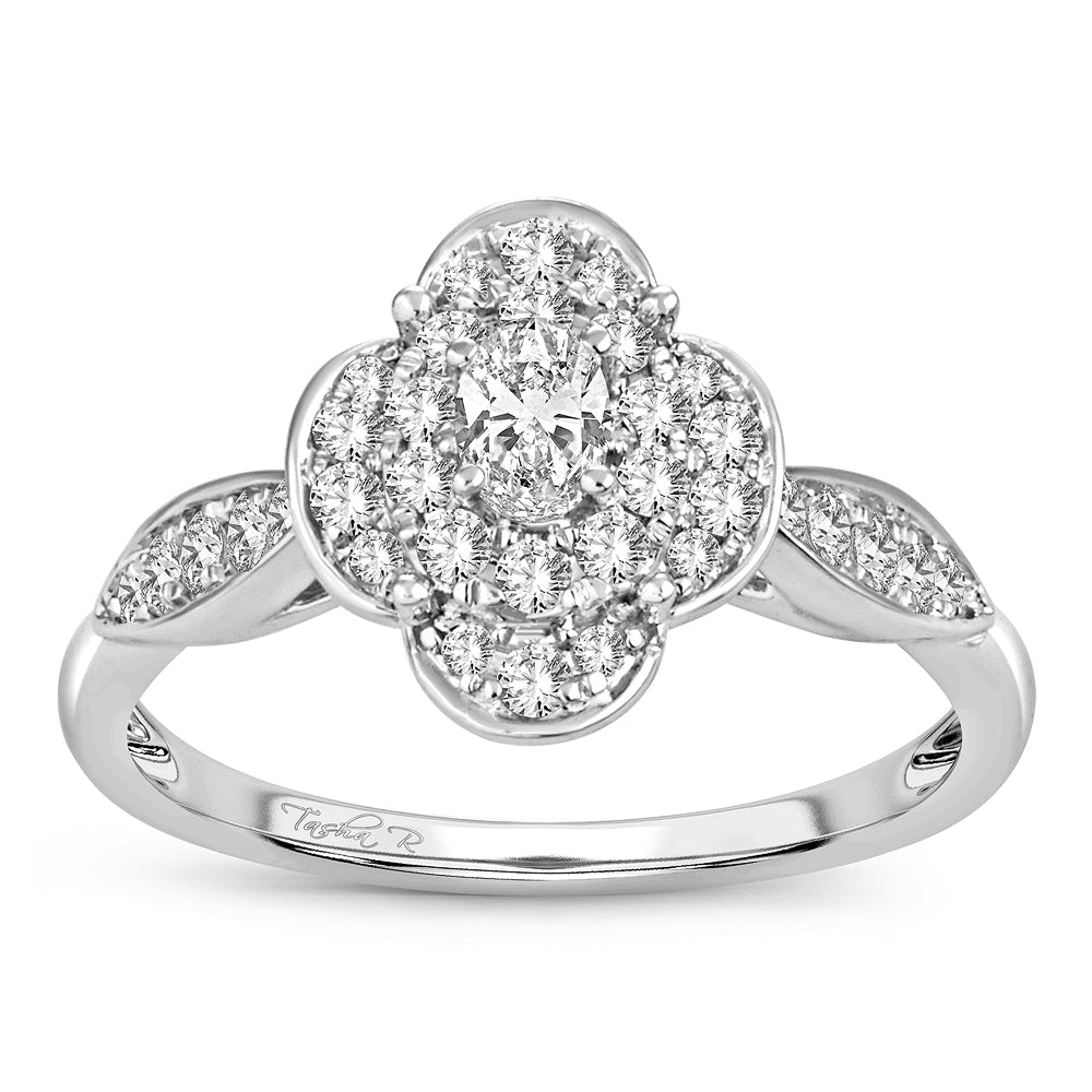 Chic 14k White Gold Lab-Created Diamond Fashion Ring (0.50 CT)