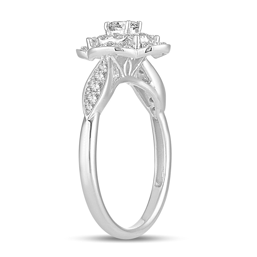 Chic 14k White Gold Lab-Created Diamond Fashion Ring (0.50 CT)