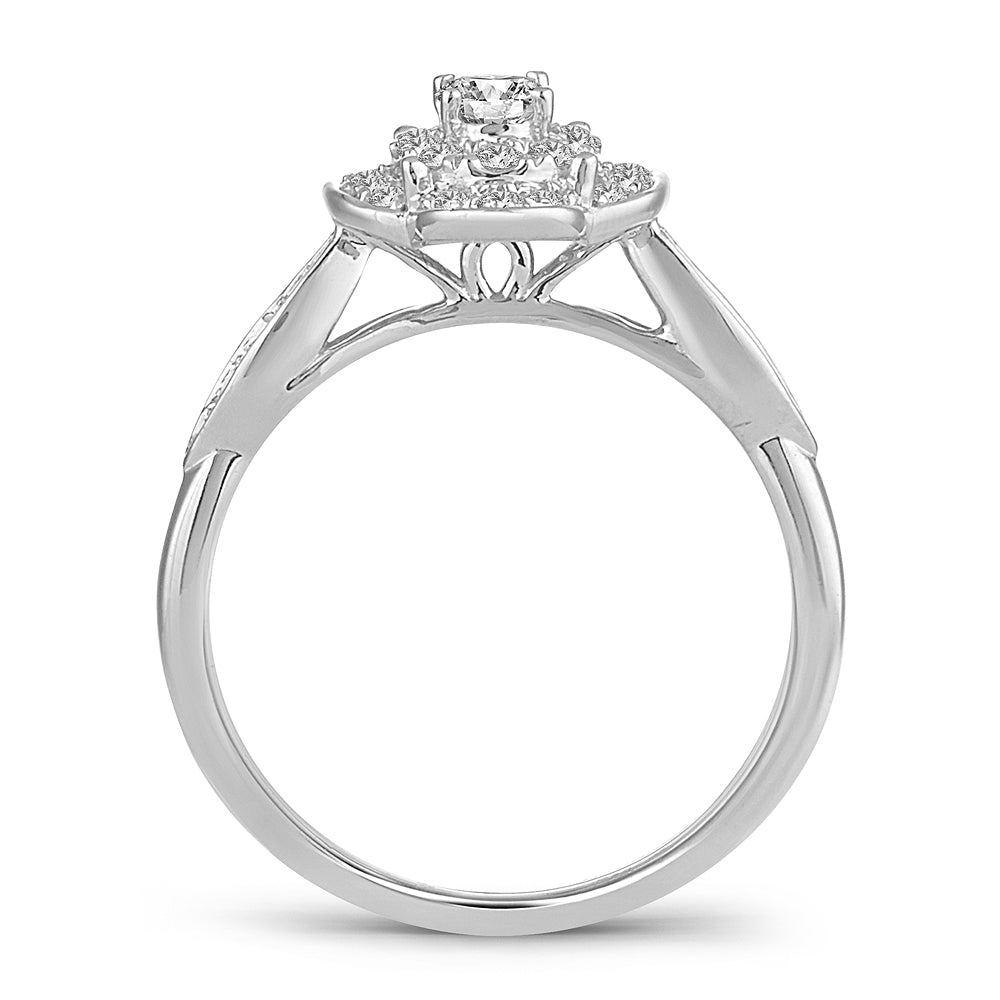 Chic 14k White Gold Lab-Created Diamond Fashion Ring (0.50 CT)