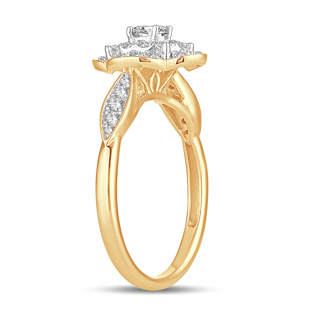 Chic 14k Yellow Gold Lab Grown Diamond Fashion Ring (0.50CT)