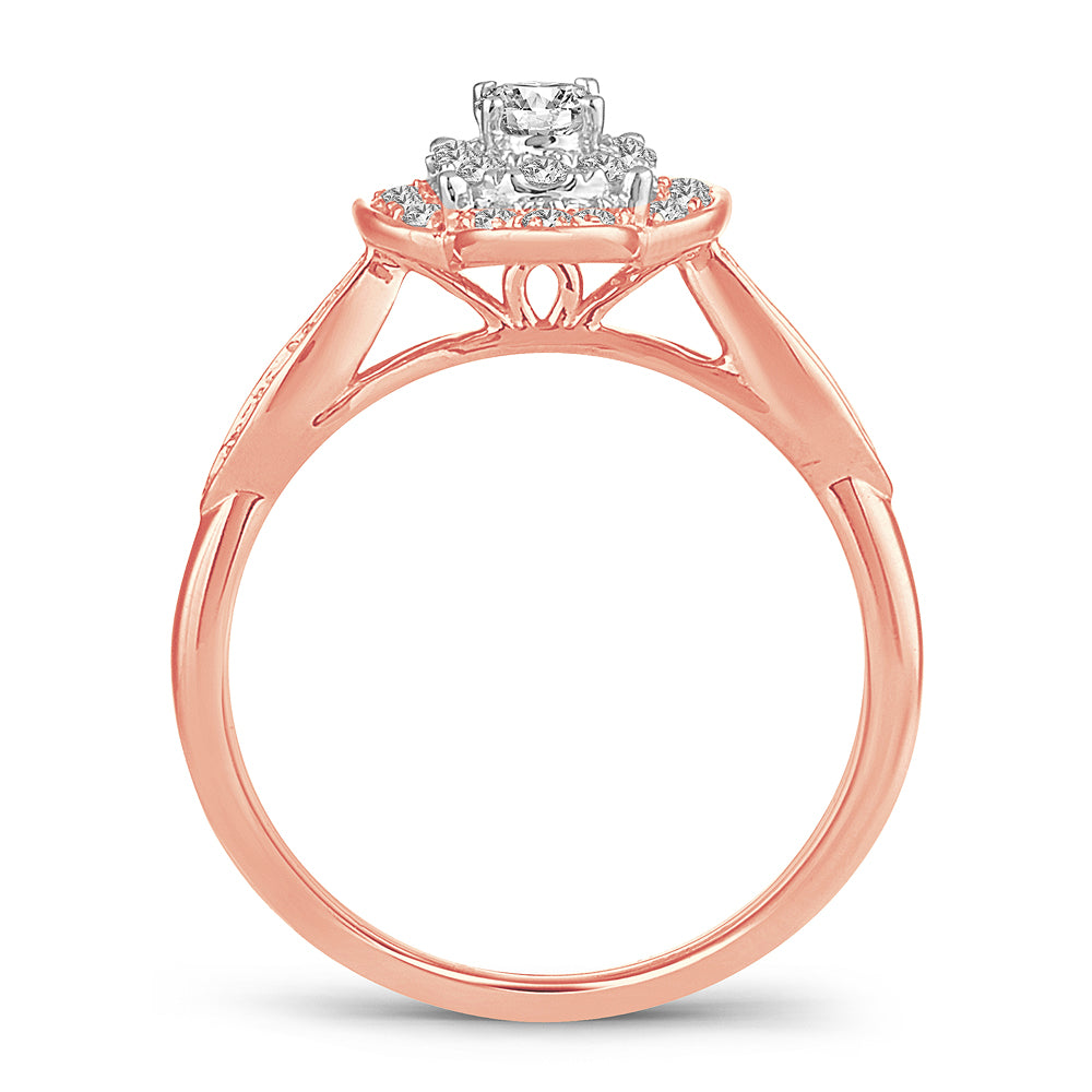 Chic 14k Rose Gold 0.50CT Lab Diamond Fashion Ring