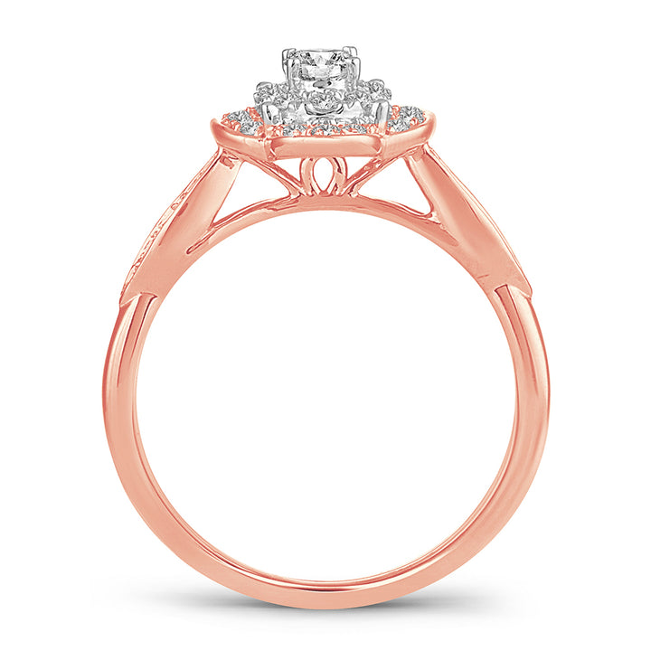 Chic 14k Rose Gold 0.50CT Lab Diamond Fashion Ring